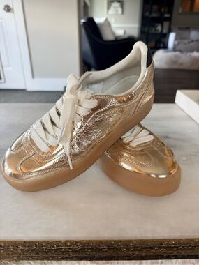Like New Gold Steve Madden Sneaker with Black Accent